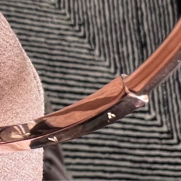 New Pandora Rose Gold Plated Gorgeous Signature I-D Open Bangle 6.9 inches - Picture 5 of 10